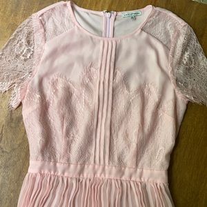 Blush Pink Chiffon & Lace Dress XS